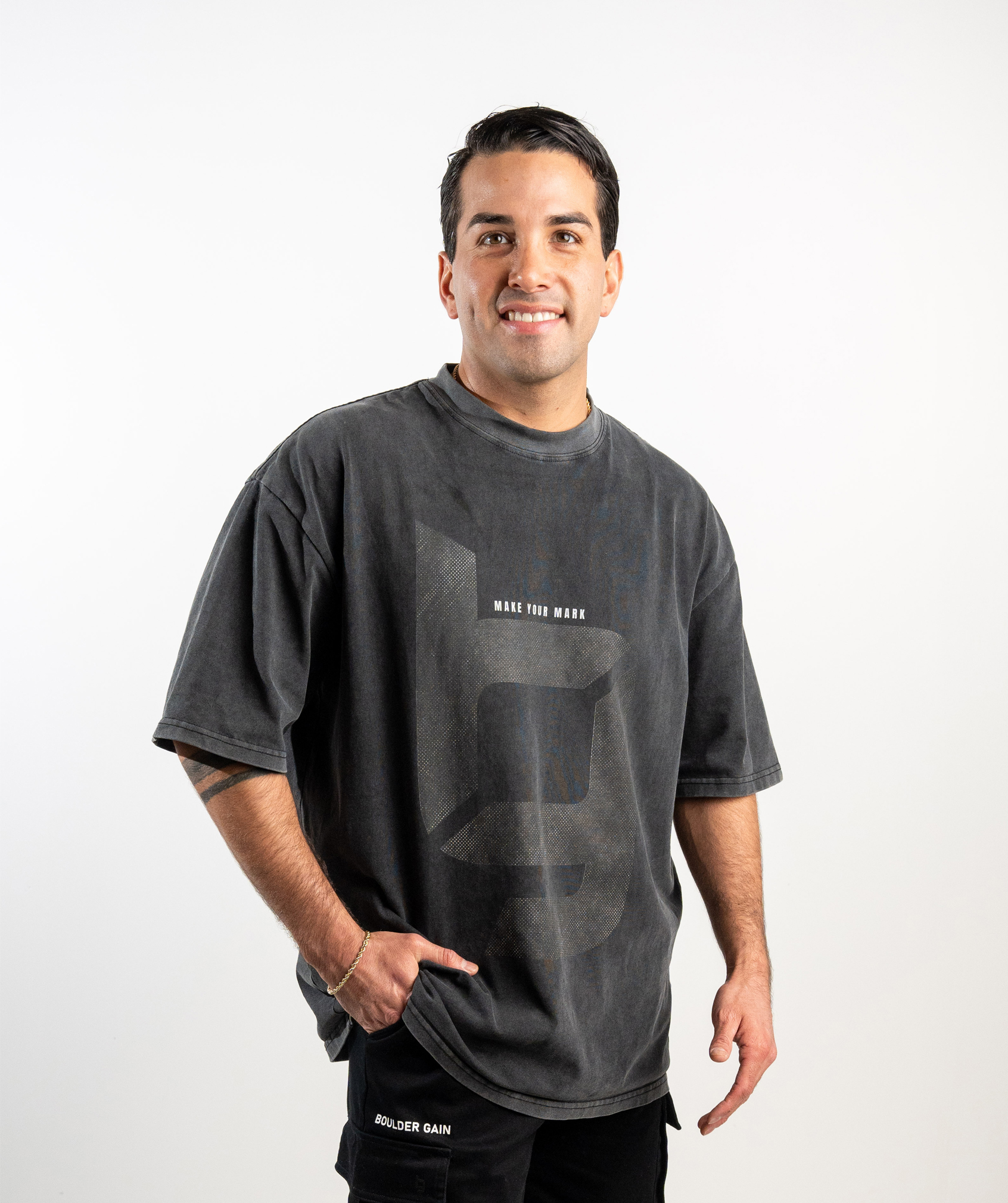 M.Y.M Oversized Stone Washed Black T-Shirt