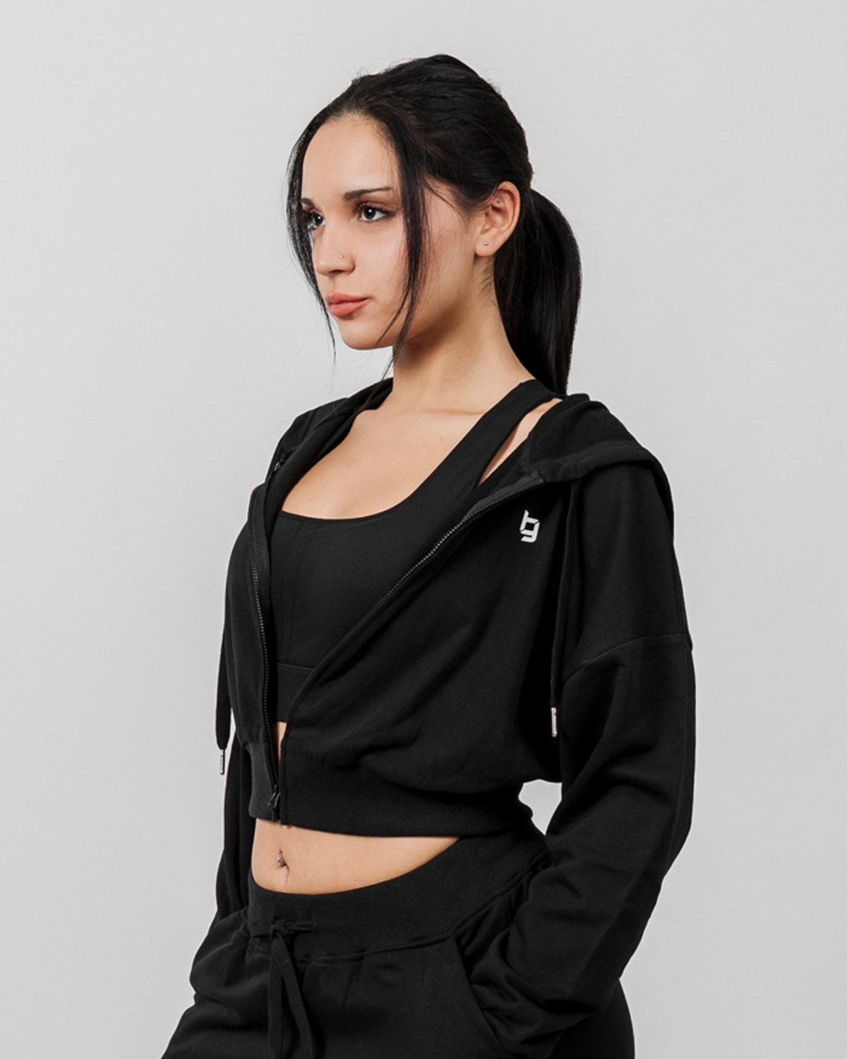 ShadowZip Cropped Hoodie
